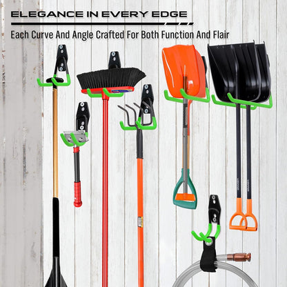 20 Pack Heavy Duty Garage Storage Hooks with Extension Cord Organizer, Solid Steel Wall Mount Hook Set with Anti-Slip Coating Utility J Hooks for Ladders,Bikes,Ropes,Broom,Garden,Yard and Power Tools