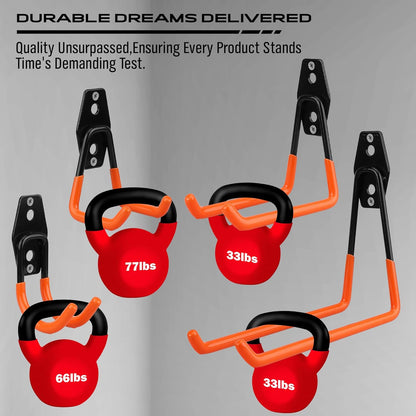 20 Pack Heavy Duty Garage Storage Hooks with Extension Cord Organizer, Solid Steel Wall Mount Hook Set with Anti-Slip Coating Utility J Hooks for Ladders,Bikes,Ropes,Broom,Garden,Yard and Power Tools