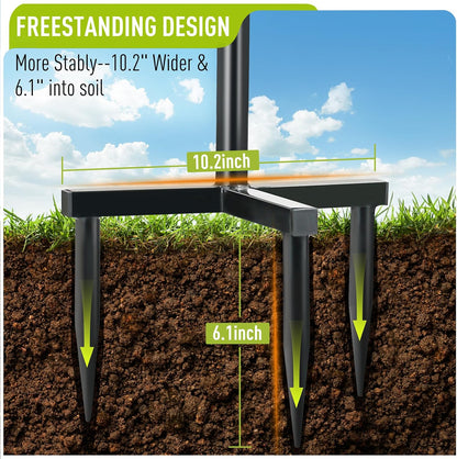 Freestanding Garden Hose Holder, Come with 50FT Water Hose 1/2", Heavy Duty Anti-Rust Hose Hanger for Outdoor Hose Storage