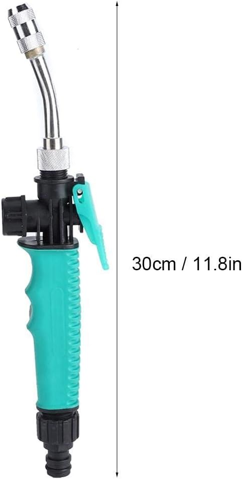 High-Pressure Garden Hose Nozzle Sprayer with Flow Control Valve, Adjustable Watering Wand for Car Washing, Garden Irrigation, and Household Cleaning (11.8in)
