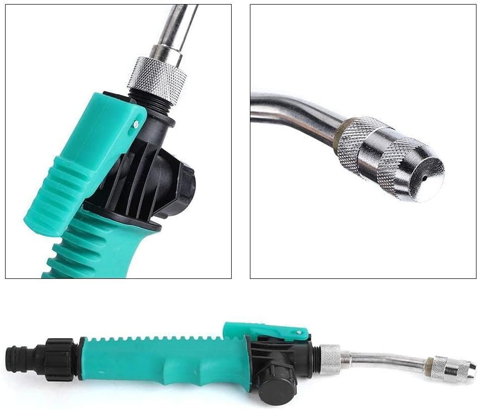 High-Pressure Garden Hose Nozzle Sprayer with Flow Control Valve, Adjustable Watering Wand for Car Washing, Garden Irrigation, and Household Cleaning (11.8in)