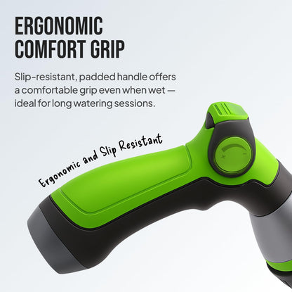 Garden Hose Nozzle – 8-Pattern Hose Sprayer with Thumb Control – Watering Tool for Garden, Car Wash, Lawn Care & Pet Shower