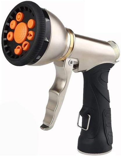 Garden Hose Nozzle – 8-Pattern Hose Sprayer with Thumb Control – Watering Tool for Garden, Car Wash, Lawn Care & Pet Shower