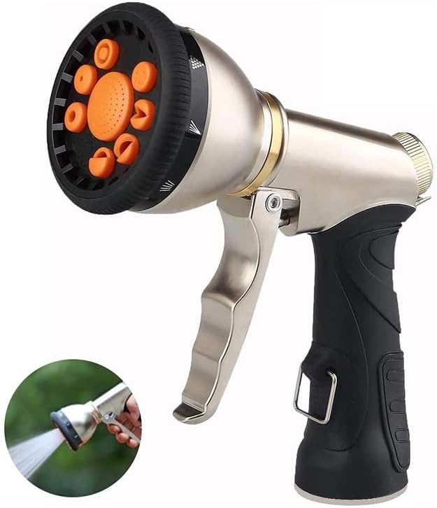 Garden Hose Nozzle – 8-Pattern Hose Sprayer with Thumb Control – Watering Tool for Garden, Car Wash, Lawn Care & Pet Shower