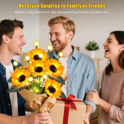 Solar Lights Outdoor 4 Pack 24 Solar Sunflower Flowers Lights Garden Decor