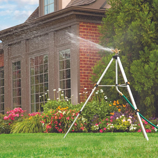 65162AMZ Metal Pulsating Sprinkler with QuickConnect Set, Amazon Bundle, XT Tripod