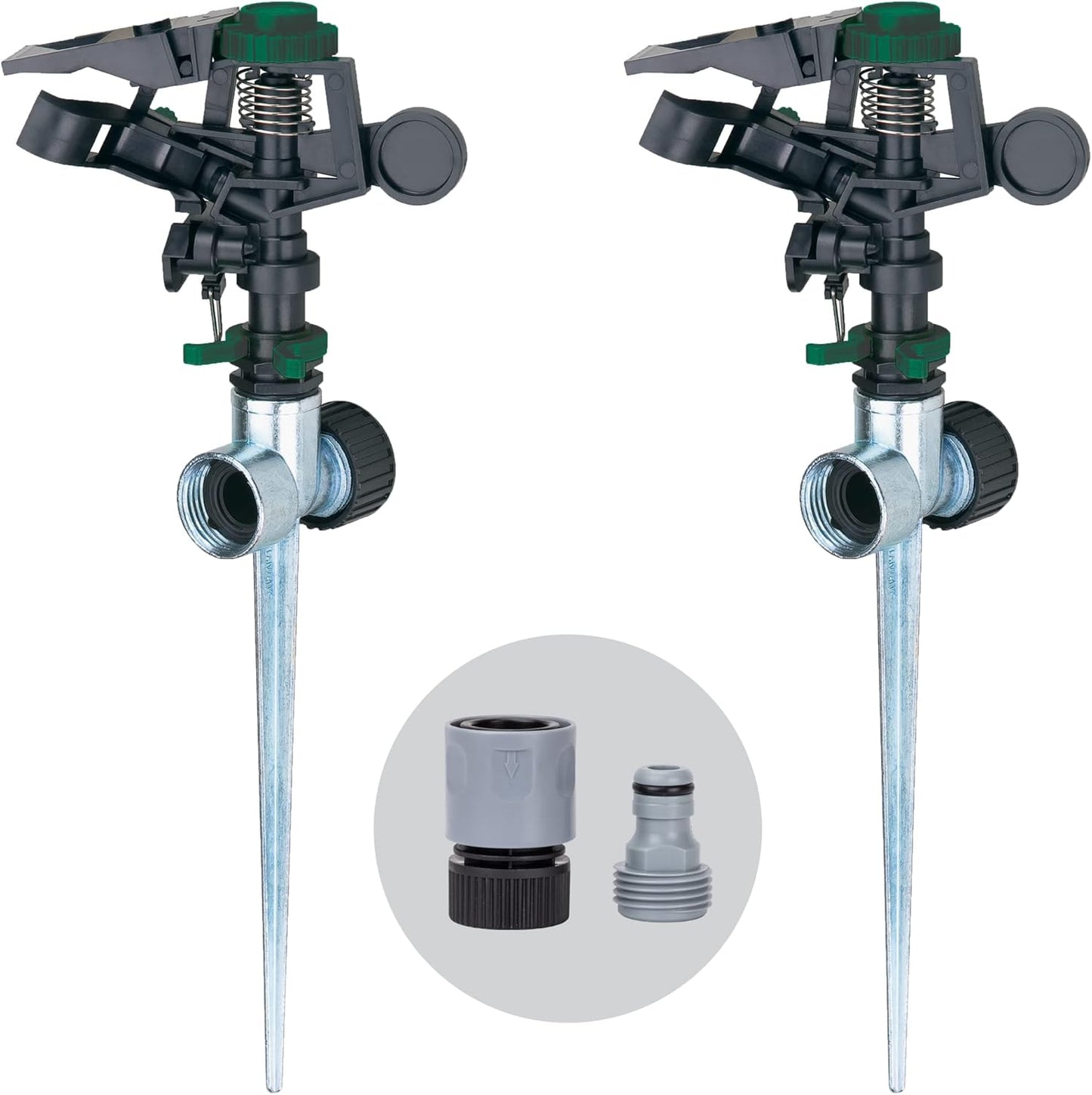 65162AMZ Metal Pulsating Sprinkler with QuickConnect Set, Amazon Bundle, XT Tripod