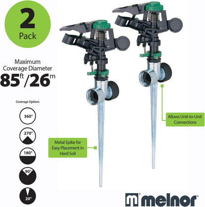 65162AMZ Metal Pulsating Sprinkler with QuickConnect Set, Amazon Bundle, XT Tripod