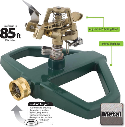 65162AMZ Metal Pulsating Sprinkler with QuickConnect Set, Amazon Bundle, XT Tripod