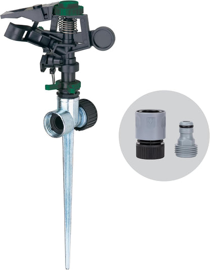 65162AMZ Metal Pulsating Sprinkler with QuickConnect Set, Amazon Bundle, XT Tripod