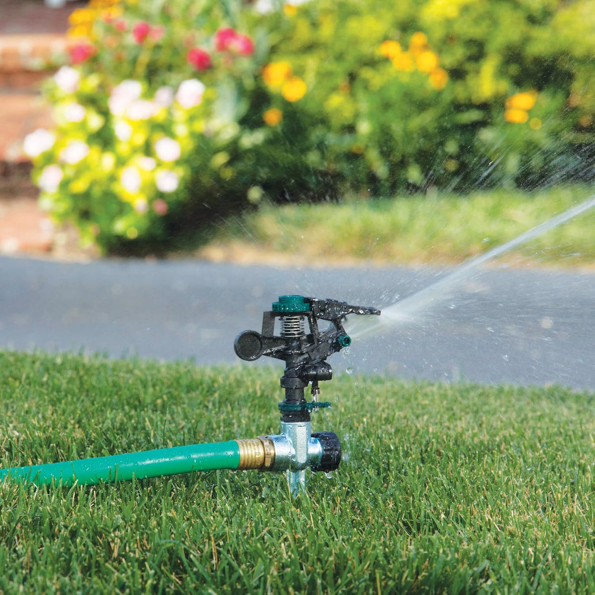65162AMZ Metal Pulsating Sprinkler with QuickConnect Set, Amazon Bundle, XT Tripod