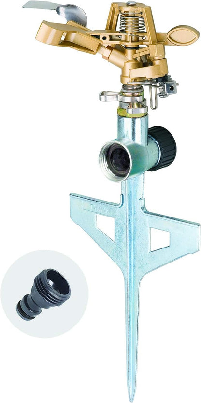 65162AMZ Metal Pulsating Sprinkler with QuickConnect Set, Amazon Bundle, XT Tripod