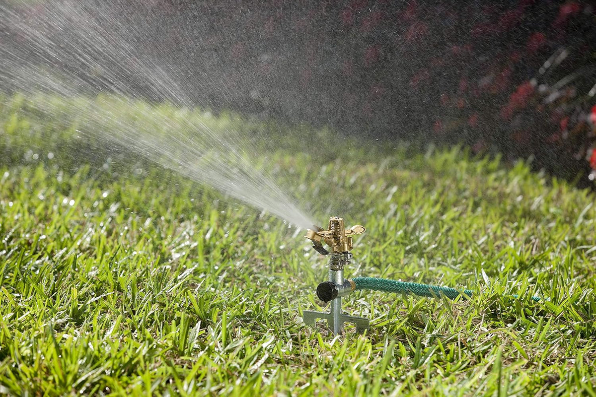 65162AMZ Metal Pulsating Sprinkler with QuickConnect Set, Amazon Bundle, XT Tripod