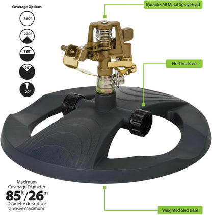 65162AMZ Metal Pulsating Sprinkler with QuickConnect Set, Amazon Bundle, XT Tripod