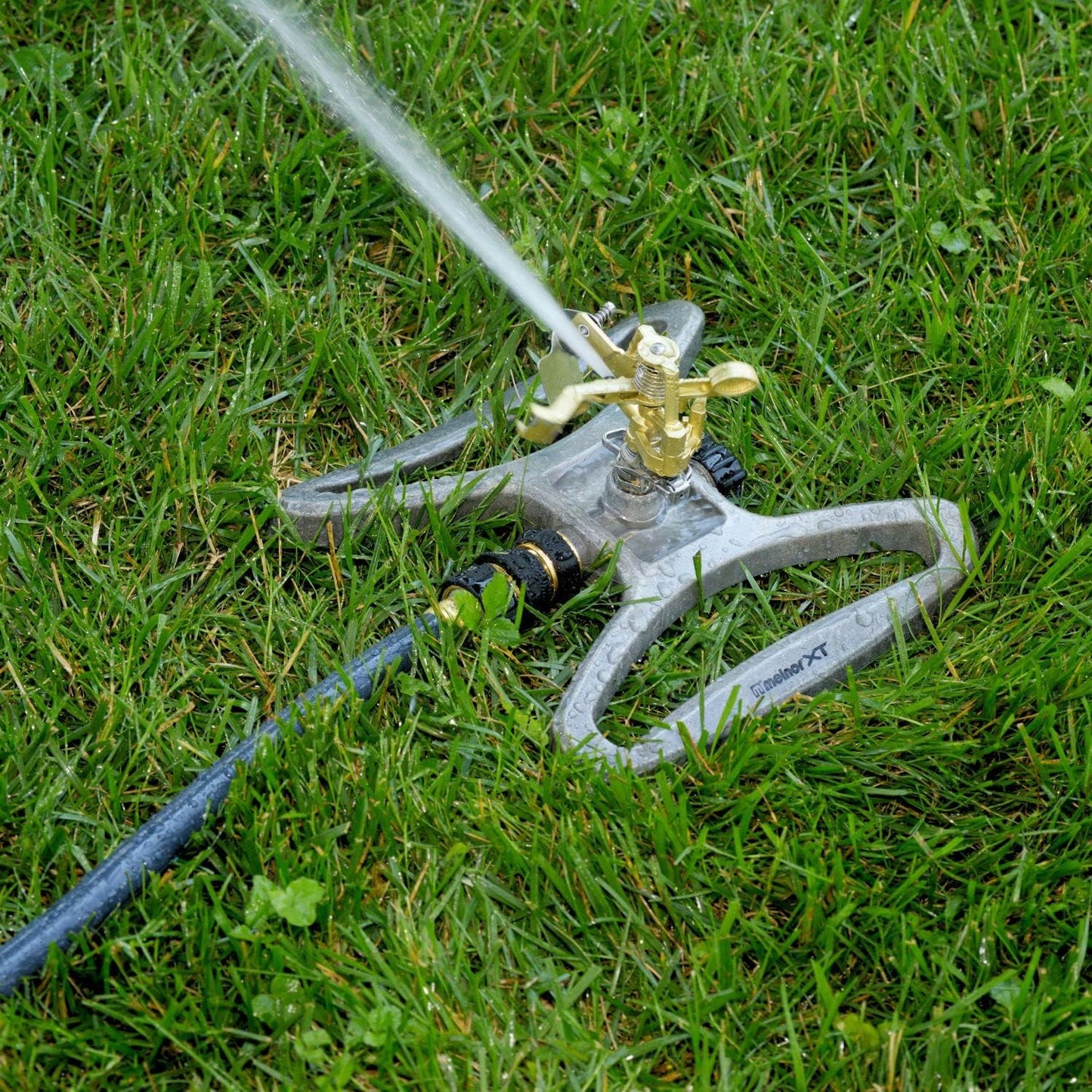 65162AMZ Metal Pulsating Sprinkler with QuickConnect Set, Amazon Bundle, XT Tripod