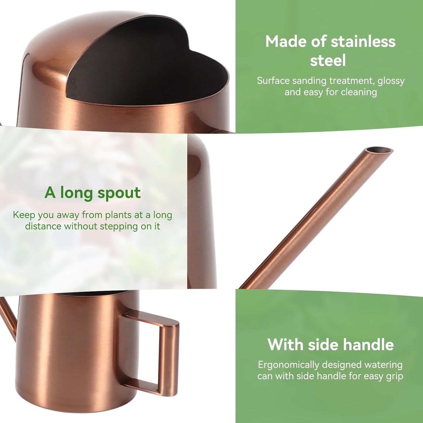 Watering Can 10oz/300ml, Stainless Steel Long Spout Watering Pot Watering Sprinkling Pot for Indoor Outdoor Garden Flower Succulents Plant