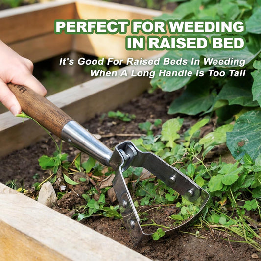 Scuffle Hoe, 16.8'' Stirrup Hoe for Weeding in Raised Bed