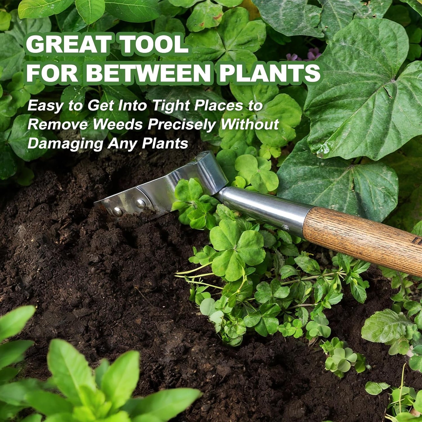 Scuffle Hoe, 16.8'' Stirrup Hoe for Weeding in Raised Bed