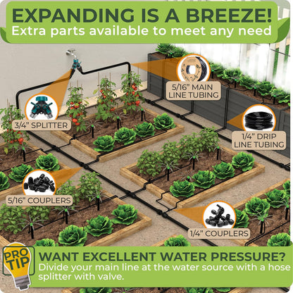 CARPATHEN Drip Irrigation System Kit for Garden Watering, Sprinkler, 100 ft