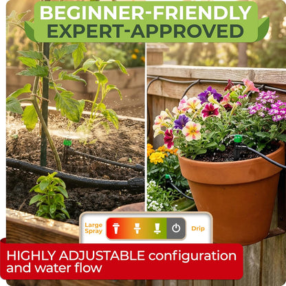 CARPATHEN Drip Irrigation System Kit for Garden Watering, Sprinkler, 100 ft