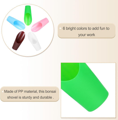 Bonsai Soil Scoop 6.3" x 1.8" Plastic Colorful Mini Garden Shovel Cultivation Digging Transplanting Tools for Plant Flower Succulent Coffee Beans, White