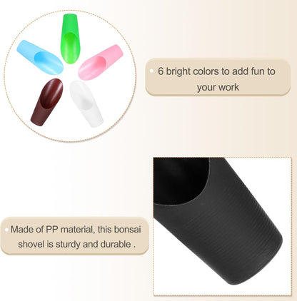 Bonsai Soil Scoop 6.3" x 1.8" Plastic Colorful Mini Garden Shovel Cultivation Digging Transplanting Tools for Plant Flower Succulent Coffee Beans, White