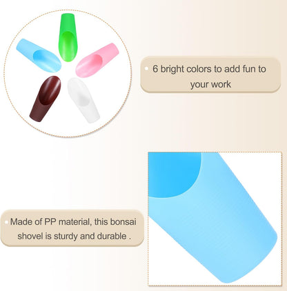 Bonsai Soil Scoop 6.3" x 1.8" Plastic Colorful Mini Garden Shovel Cultivation Digging Transplanting Tools for Plant Flower Succulent Coffee Beans, White