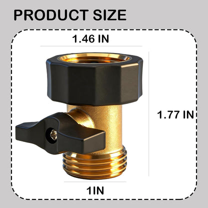 Garden Hose Shut Off Valve, 2 Pack 3/4 Inch Heavy Duty Brass Water Shut Off Valve, Garden Hose Connector Extended Handle with 4 Extra Rubber Washers