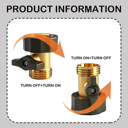 Garden Hose Shut Off Valve, 2 Pack 3/4 Inch Heavy Duty Brass Water Shut Off Valve, Garden Hose Connector Extended Handle with 4 Extra Rubber Washers
