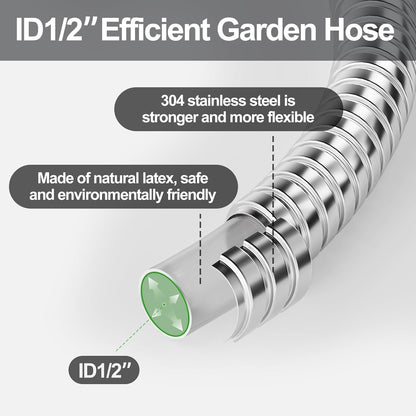 1/2"x 5FT 304 Stainless Steel Short Leader Garden Hose for Reel