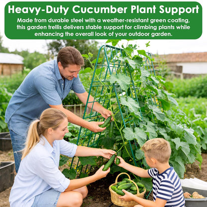 Heavy Duty Metal 50"x17" Cucumber Trellis for Raised Bed, A Frame Garden Trellis for Climbing Plants Outdoor, Plant Trellis Support for Tomato Bean Pea Grape Adjustable Vegetable Garden Trellis