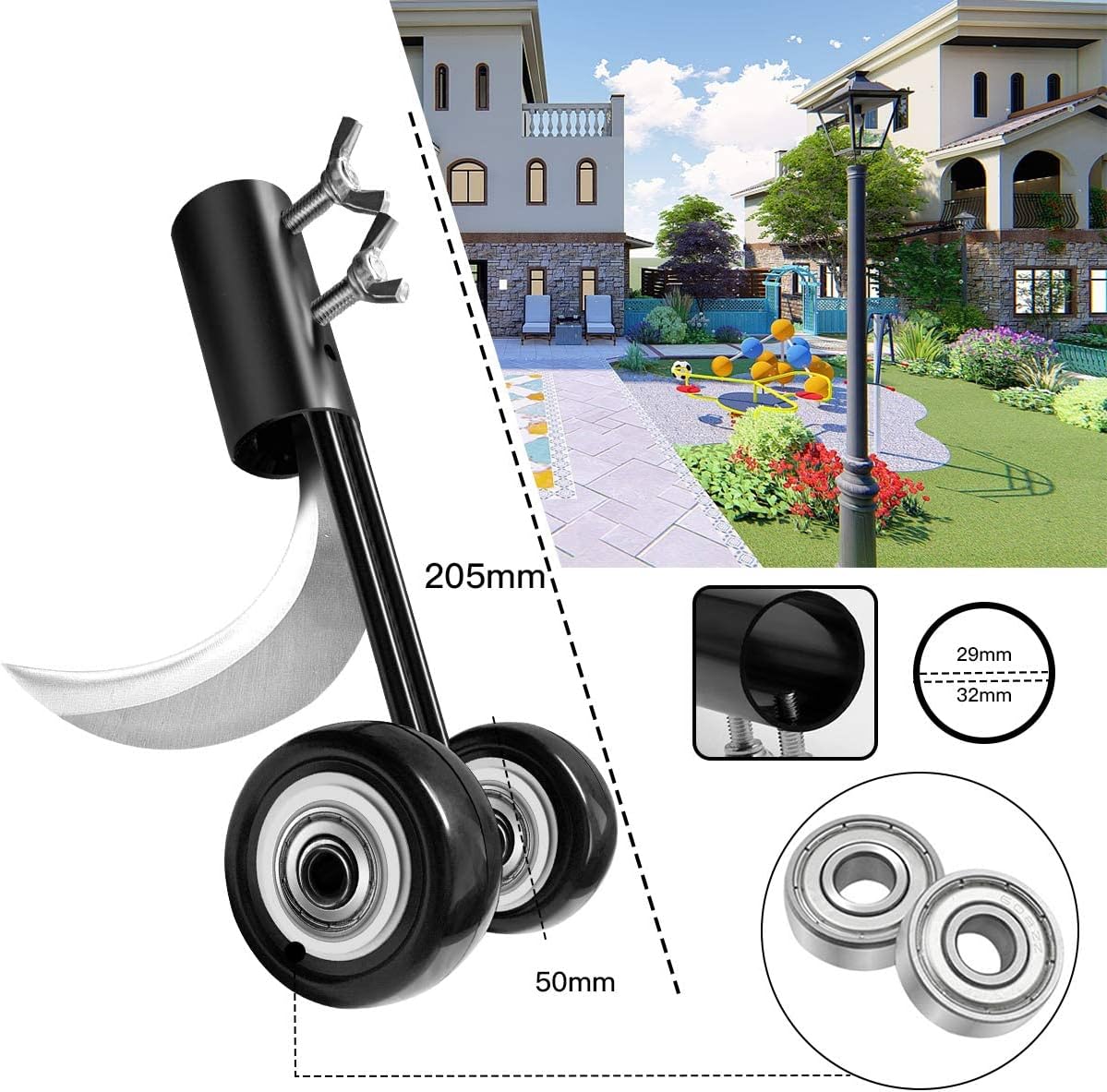 Stand Up Weeding Tool with Wheels, Garden Patio Lawn Driveways Weeds