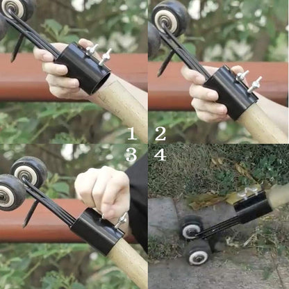 Stand Up Weeding Tool with Wheels, Garden Patio Lawn Driveways Weeds