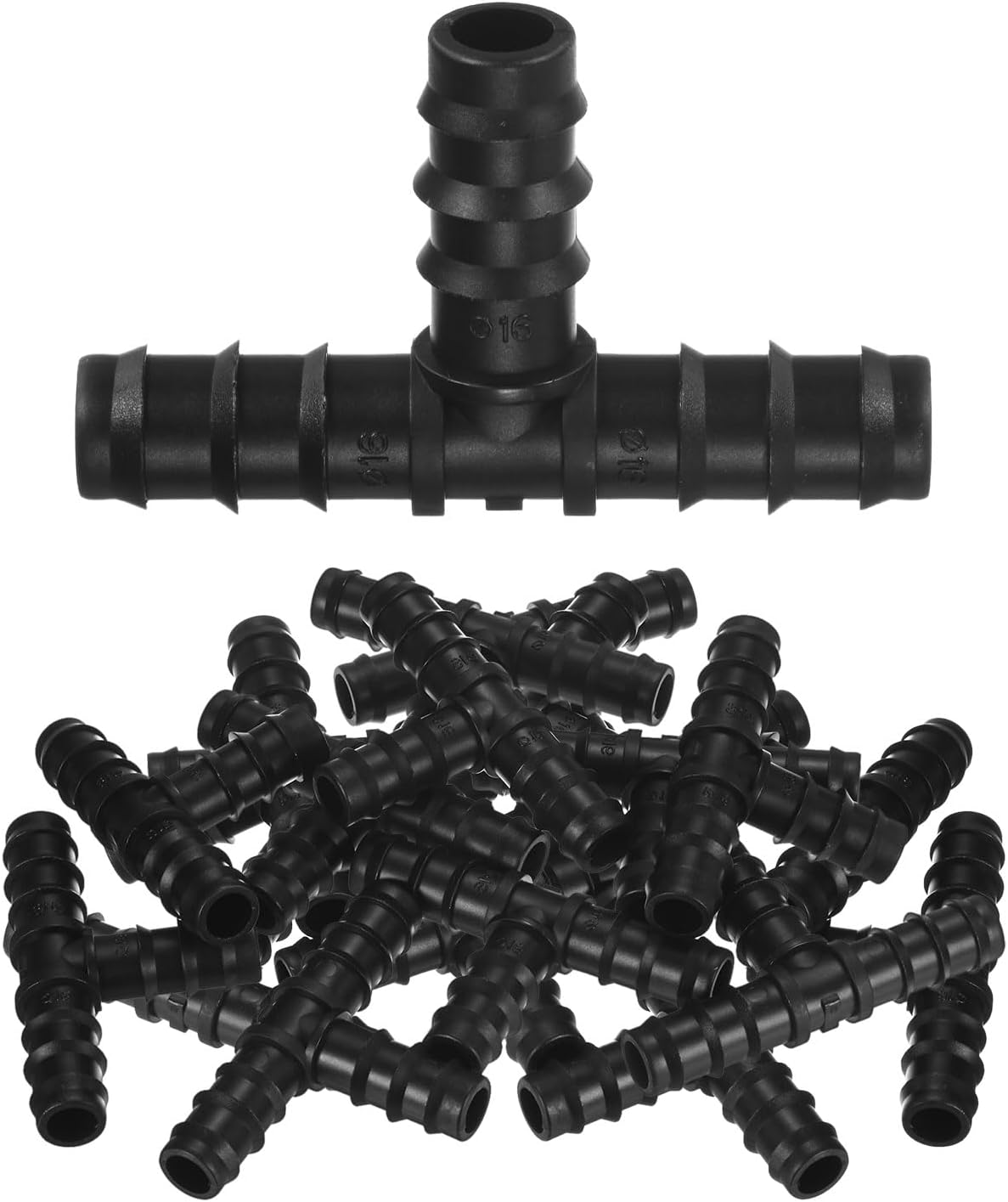 20-Pack Drip Irrigation Barbed Fittings, for 3/8 Inch Tees Tubing Connector Plastic Coupling Irrigation Parts for Garden/Greenhouse/Aquarium/Flower Pot, Drip Pipe Accessories