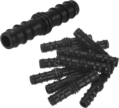 20-Pack Drip Irrigation Barbed Fittings, for 3/8 Inch Tees Tubing Connector Plastic Coupling Irrigation Parts for Garden/Greenhouse/Aquarium/Flower Pot, Drip Pipe Accessories