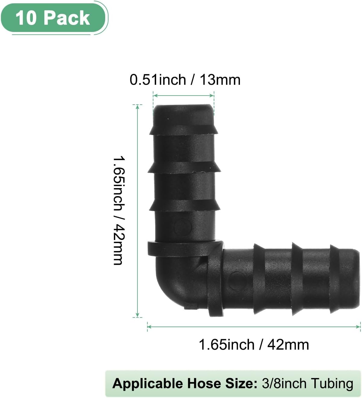 20-Pack Drip Irrigation Barbed Fittings, for 3/8 Inch Tees Tubing Connector Plastic Coupling Irrigation Parts for Garden/Greenhouse/Aquarium/Flower Pot, Drip Pipe Accessories