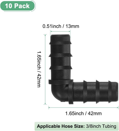 20-Pack Drip Irrigation Barbed Fittings, for 3/8 Inch Tees Tubing Connector Plastic Coupling Irrigation Parts for Garden/Greenhouse/Aquarium/Flower Pot, Drip Pipe Accessories
