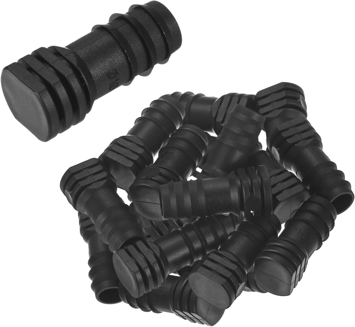 20-Pack Drip Irrigation Barbed Fittings, for 3/8 Inch Tees Tubing Connector Plastic Coupling Irrigation Parts for Garden/Greenhouse/Aquarium/Flower Pot, Drip Pipe Accessories
