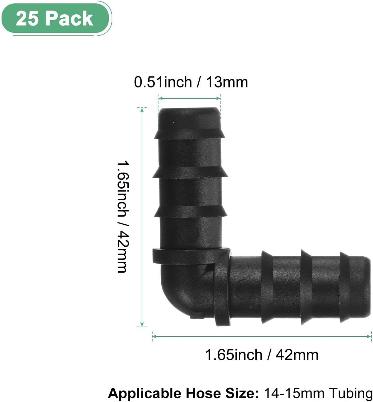 20-Pack Drip Irrigation Barbed Fittings, for 3/8 Inch Tees Tubing Connector Plastic Coupling Irrigation Parts for Garden/Greenhouse/Aquarium/Flower Pot, Drip Pipe Accessories