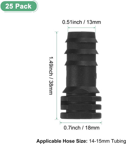20-Pack Drip Irrigation Barbed Fittings, for 3/8 Inch Tees Tubing Connector Plastic Coupling Irrigation Parts for Garden/Greenhouse/Aquarium/Flower Pot, Drip Pipe Accessories