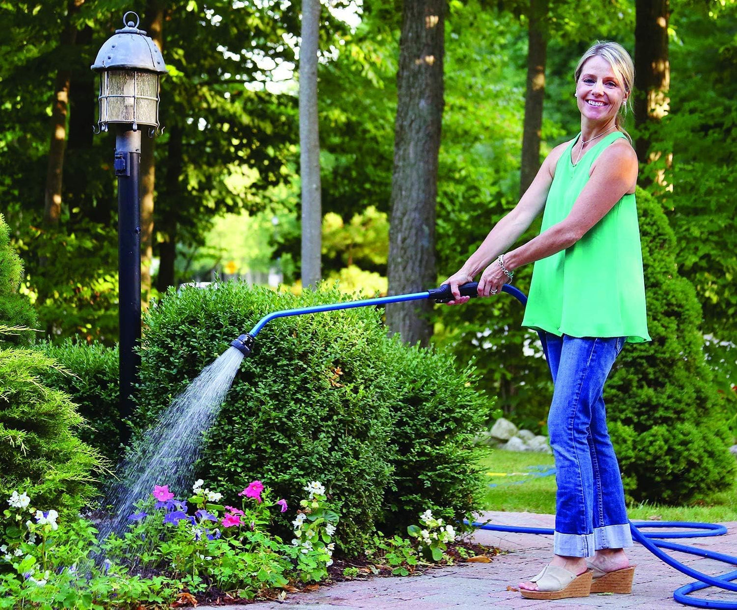Kaleidoscope Rain Wand – 16” Touch-N-Flow with Trigger Shut-Off Valve & Lock, Gentle Shower Watering Wand for Plants, Hanging Baskets & Garden Beds – Berry