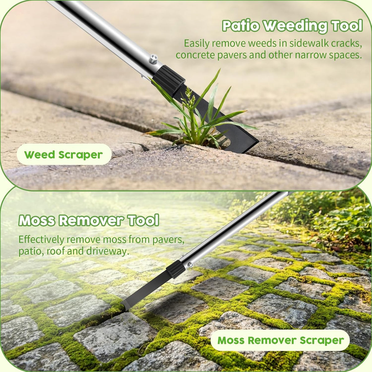 3 Pack Weed Remover Tool, Manual Weeders Set for Garden Cracks, Flower Bed