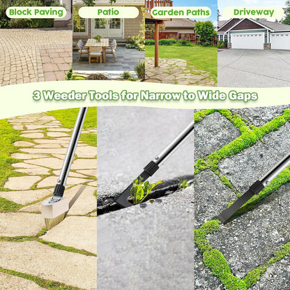 3 Pack Weed Remover Tool, Manual Weeders Set for Garden Cracks, Flower Bed