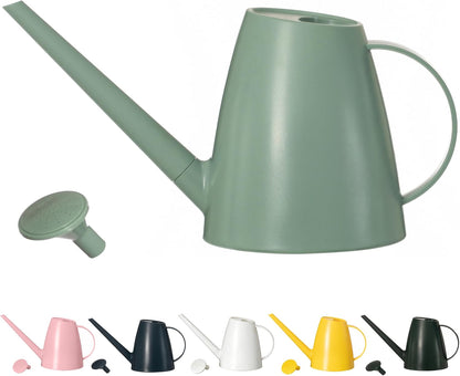 Modern 1.8 Liter Plastic Watering Can with Detachable Spout and Sprinkler Head, Designed for Controlled Pouring and Easy Handling, Light Green