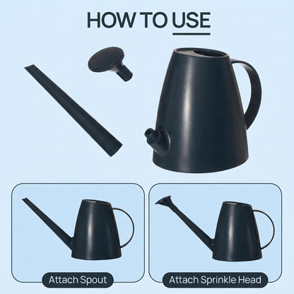 Modern 1.8 Liter Plastic Watering Can with Detachable Spout and Sprinkler Head, Designed for Controlled Pouring and Easy Handling, Light Green