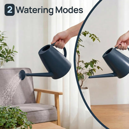 Modern 1.8 Liter Plastic Watering Can with Detachable Spout and Sprinkler Head, Designed for Controlled Pouring and Easy Handling, Light Green