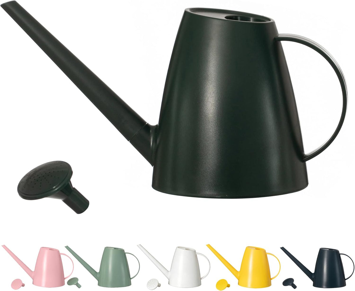 Modern 1.8 Liter Plastic Watering Can with Detachable Spout and Sprinkler Head, Designed for Controlled Pouring and Easy Handling, Light Green