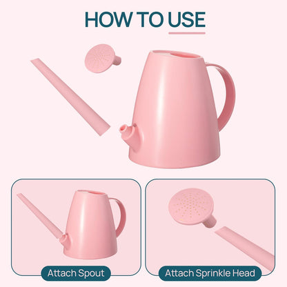 Modern 1.8 Liter Plastic Watering Can with Detachable Spout and Sprinkler Head, Designed for Controlled Pouring and Easy Handling, Light Green