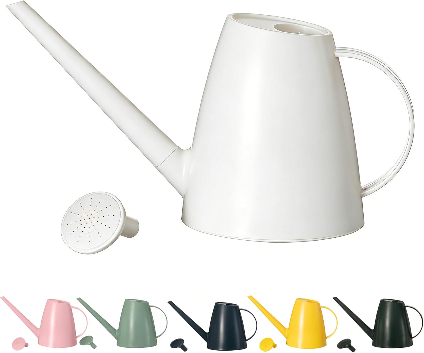 Modern 1.8 Liter Plastic Watering Can with Detachable Spout and Sprinkler Head, Designed for Controlled Pouring and Easy Handling, Light Green