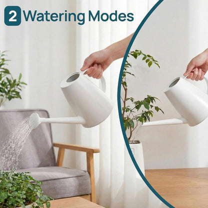 Modern 1.8 Liter Plastic Watering Can with Detachable Spout and Sprinkler Head, Designed for Controlled Pouring and Easy Handling, Light Green